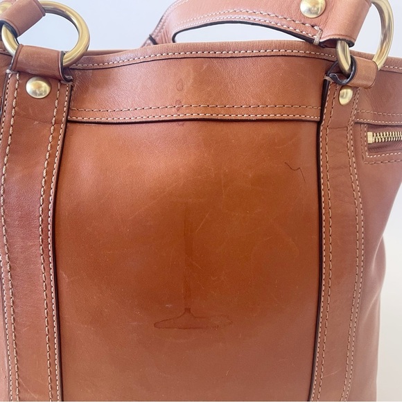 Coach Gigi Tote Bag Vintage Leather Turn Lock Carryall Casual Classic Tan F12888 - Picture 6 of 16